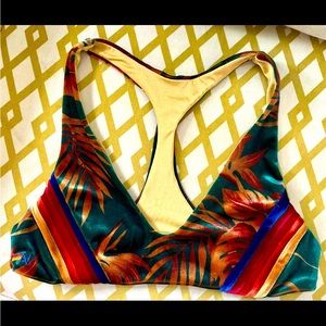 AVIATOR NATION Velvet racer back bikini top - size Large